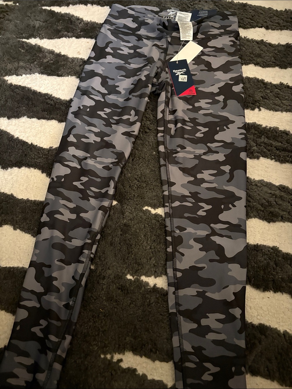 Reebok Kids Black and Gray Camo Leggings